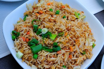 Basmati rice cooked with vegetable and exotic Indian spices