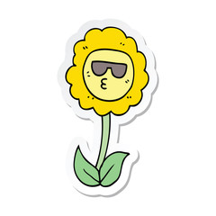 sticker of a cartoon flower