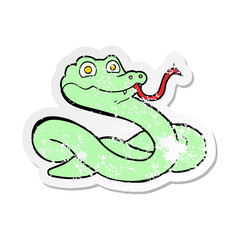 Fototapeta premium distressed sticker of a cartoon snake