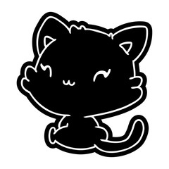 cartoon icon of cute kawaii kitten