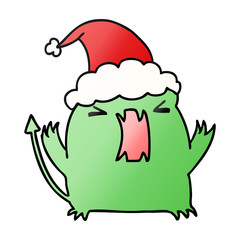 christmas gradient cartoon of kawaii devil