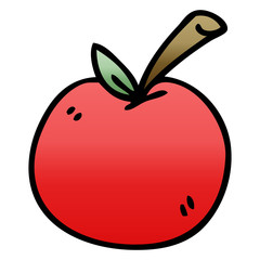 quirky gradient shaded cartoon apple