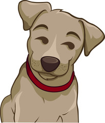 Arte de cachorro caramelo fazendo cara de safado