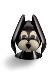 cute easter chocolate bunny and eggs