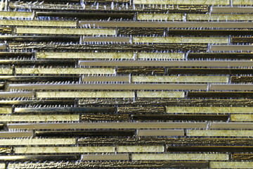 mosaic ceramic tiles on the wall in the interior or pool