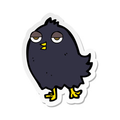 sticker of a funny cartoon bird