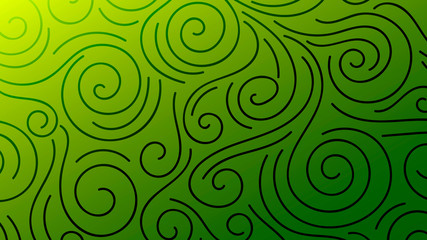 Colorful blurred background with thin line curls, swirls. Curly modern abstract gradient card. Business poster. Vector illustration.   