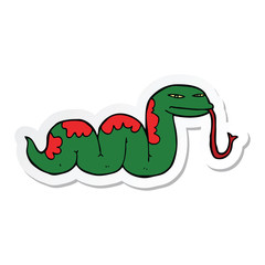 sticker of a cartoon slithering snake