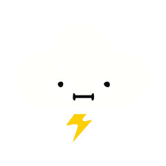 flat color retro cartoon thunder cloud