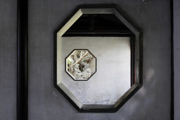 Geometric windows in chinese gardens (Suzhou)