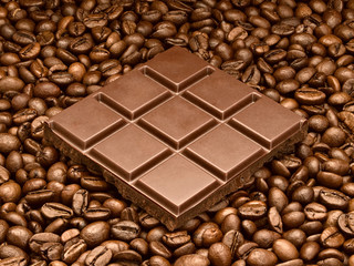 Chocolate and coffee beans