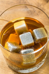 Dark Amber Bourbon with Whiskey Stones