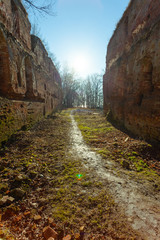 Fototapeta na wymiar ruins of medieval Prussian castle of Balga belonging to the Knights of the Teutonic Order