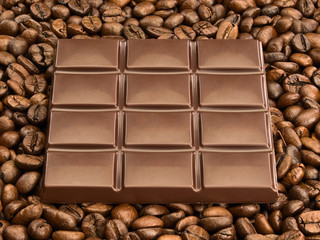 Chocolate and coffee beans