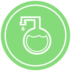 chemical vial circular icon