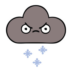 cute cartoon storm snow cloud