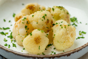 Fried cauliflower in a bowl