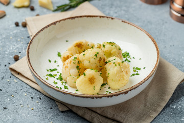 Fried cauliflower in a bowl
