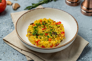 Pearl barley with vegetables