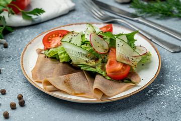 Beef tongue salad
