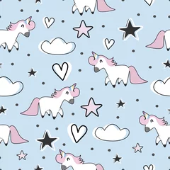 Wallpaper murals Unicorn Unicorn seamless pattern for baby and kids fashion textile print. Funny moment good for clothing and blanket.