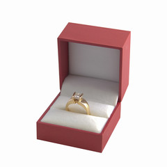 Diamond ring in a red box