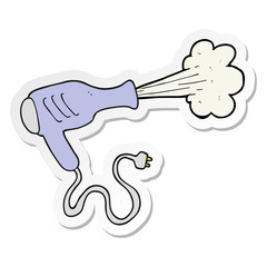 sticker of a cartoon hair dryer