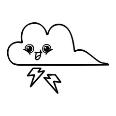 line drawing cartoon storm cloud