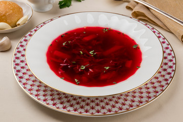 Borscht with sour cream