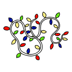 cartoon doodle of colourful lights