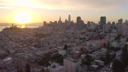 San Francisco downtown buildings skyline aerial