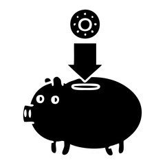 flat symbol piggy bank