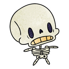 textured cartoon kawaii cute dead skeleton