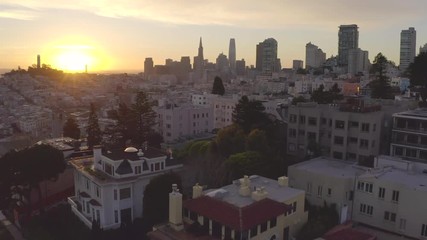 San Francisco downtown buildings skyline aerial