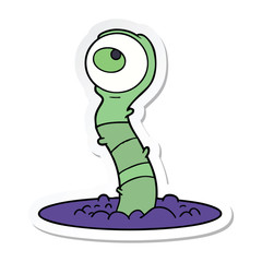 sticker of a cartoon alien swamp monster