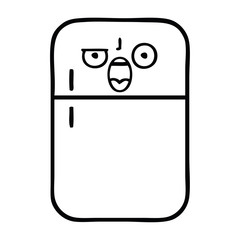 line drawing cartoon fridge freezer