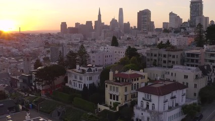 San Francisco downtown buildings skyline aerial