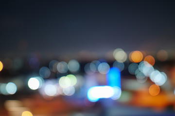 image blur bokeh of night city