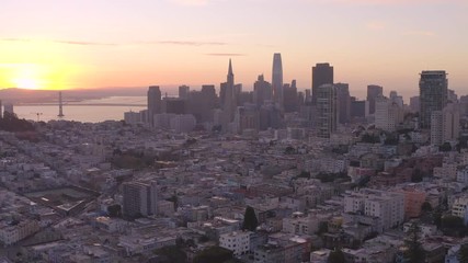 San Francisco downtown buildings skyline aerial
