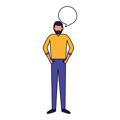 man standing speech bubble