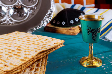 Kippa a small hat Jewish pesah celebration concept jewish holiday Passover