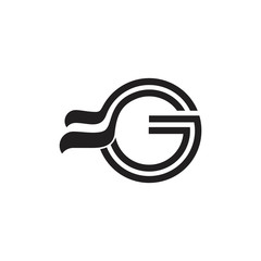 letter g simple ribbon logo vector