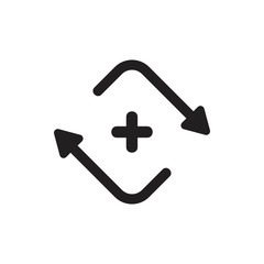 plus rotation arrows symbol vector