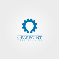 Gear point logo template, gear logo, technology vector design for business corporate,illustration element.