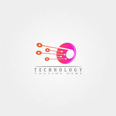 Technology icon template, creative vector logo design, connection, illustration elements.