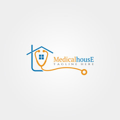Medical house icon template, creative vector logo design, illustration element.