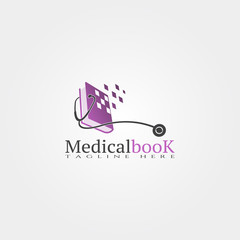 Medical book flat vector icon