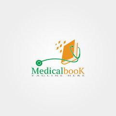 Obraz premium Medical book icon template, creative vector logo design, illustration element.