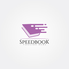 book speed icon template, creative vector logo design ,library, illustration element.