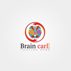 Brain care icon template, creative vector logo design, illustration element.